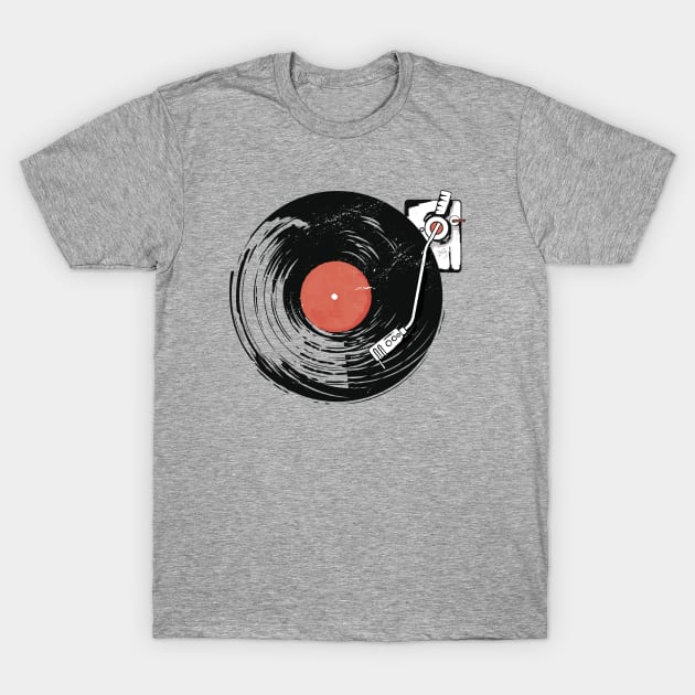 Retro Turntable Record Player Illustration // Vintage Vinyl Record Player T-Shirt by Now Boarding